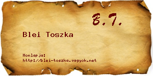 Blei Toszka névjegykártya
